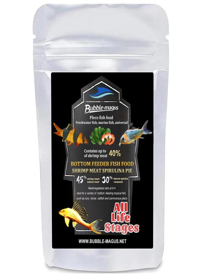 Bubble Magus Bottom Feeder Fish Food, Natural Prawns Meat, Seaweed Protein, Balanced Diet, for Catfish, Corydoras, Loaches, Large Tropical Fish (2.5 Ounce)
